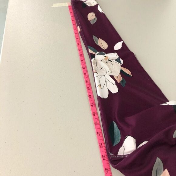 Athleta Floral Elation 7/8 Tight Athletic Leggings Womens Small Wine Purple Red - Picture 13 of 16